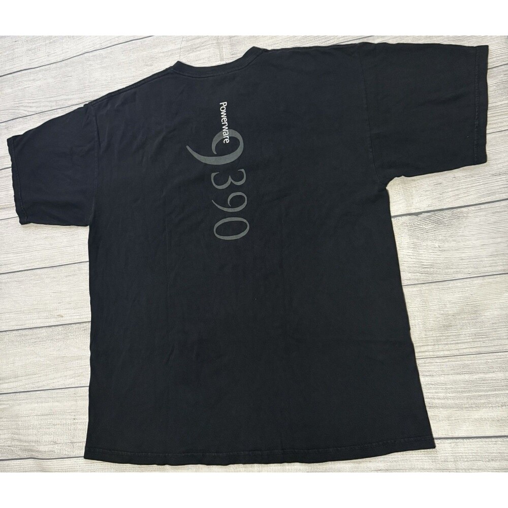 Vintage Y2K Eaton Powerware 9390 UPS Promotional T Shirt Size XL Black Rare HTF